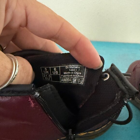 Dr. Martens Red Leather Toddler Lace-Up Boots With Side Zippers Size 6T - Picture 9 of 9